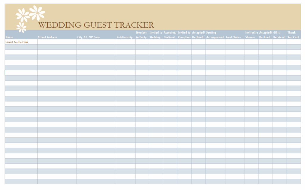 Party Invitation List Template