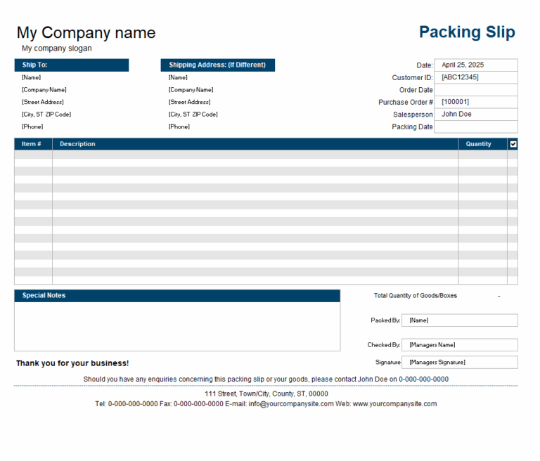 Packing List Templates | 20+ Free Printable Word, Excel & PDF Formats ...