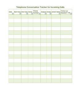 Telephone Call List Templates | 10+ Free Printable Xlsx, PDF & Docs ...