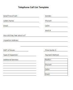 Word Call Roster Telephone Call List Template MS Word | Free Excel Templates