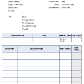 Advance Service Invoice Template