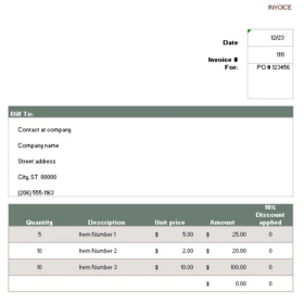 Blank Sales Invoice Template