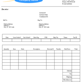 Online Sales Invoice Template