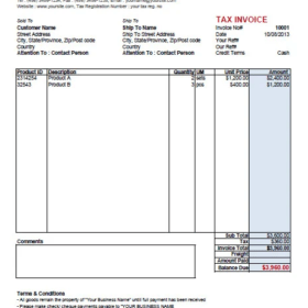 Sales Invoice Template PDF