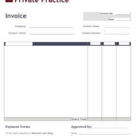 Sales of Service Invoice Template