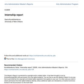 Academic Internship Report Template