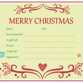 Christmas Gift Voucher Template Excel