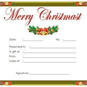 Christmas Gift Voucher Template Word