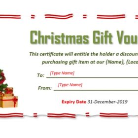Christmas Tree Gift Voucher Template