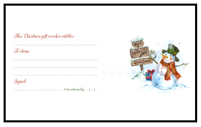 Free Christmas Gift Voucher Template