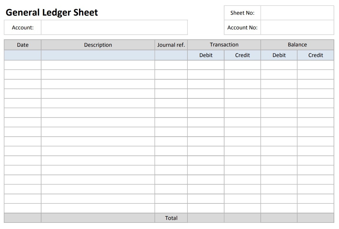 General Account Ledger Template