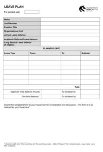 Annual Leave Plan Template | Free Excel Templates