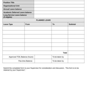 Annual Leave Plan Template