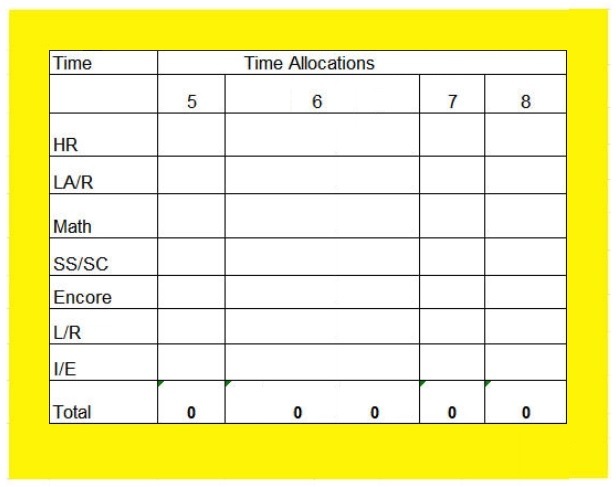 Class Schedule Format