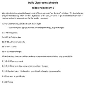 Daily Class Schedule Template