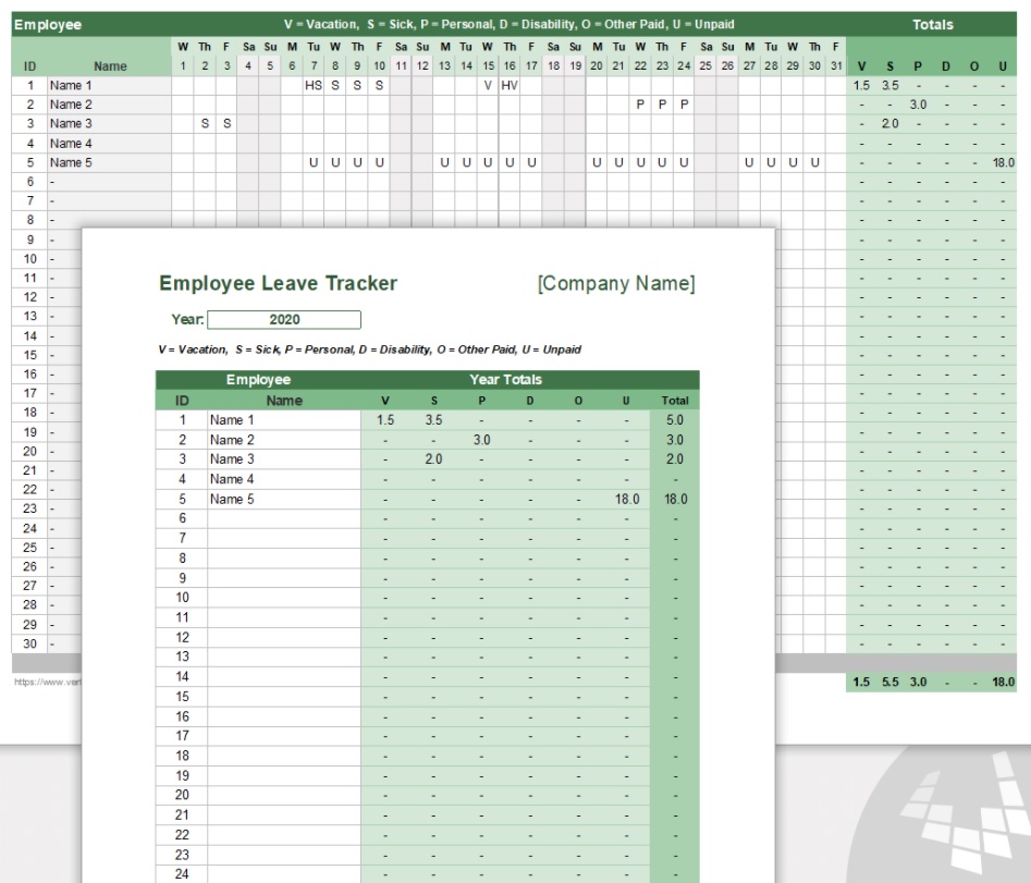 Employee Annual Leave Calculator Template