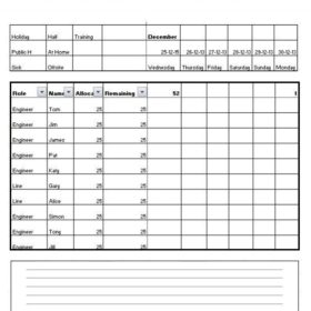 Staff Holiday Leave Calculator Template