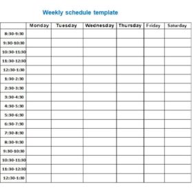 Weekly Class Schedule Template