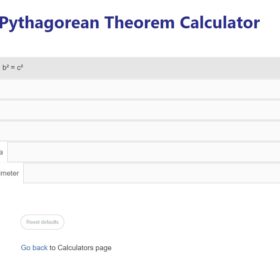 Pythagorean Theorem Calculator Example