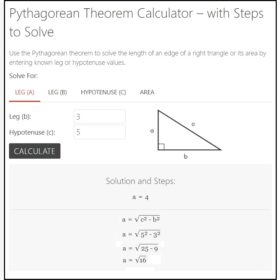 Pythagorean Theorem Calculator Format