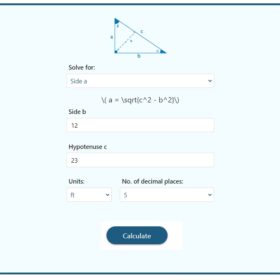 Pythagorean Theorem Calculator Template Online