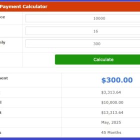 Credit Card Payment Calculator Template