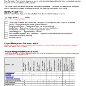 Project Mangement Documentation Plan Template