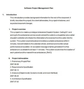 Software Project Management Plan Template | Free Excel Templates