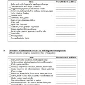 Periodic Facility Maintenance Checklist Template