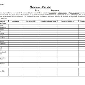 School Facility Maintenance Checklist Template