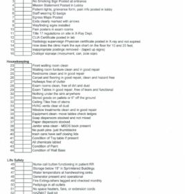 facility Maintenance Checklist Sample