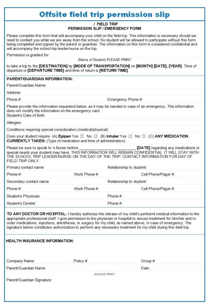 Educational Field Trip Template