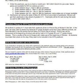 School Yearbook Information Template