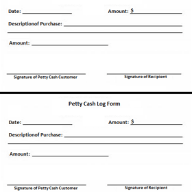 Petty Cash Log Form