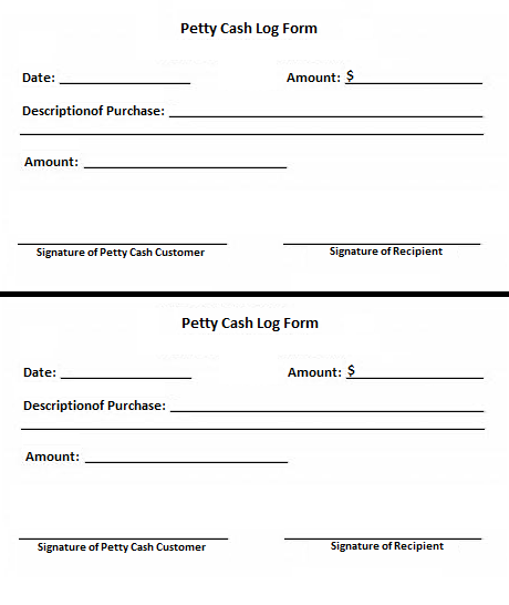 Petty Cash Log Form
