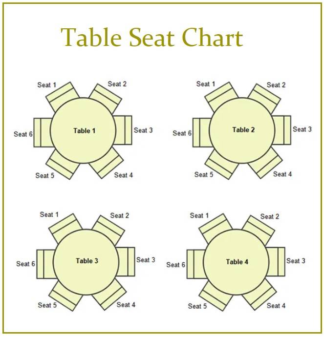 Table Seating Chart Template