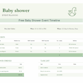 Free Baby Shower Event Timeline Template