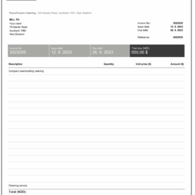Blank Catering Business Invoice Template