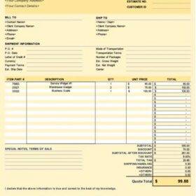 Commercial Product Invoice Template