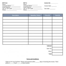 Mechanic Auto Repair Invoice Template