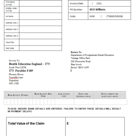 Formal Dental Invoice Template