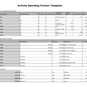 Activity Spending Tracker Template
