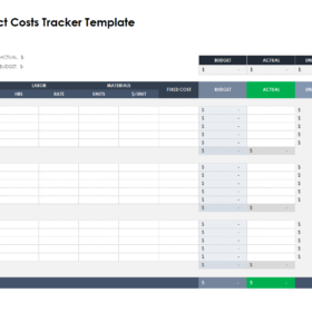 Project Costs Tracker Template